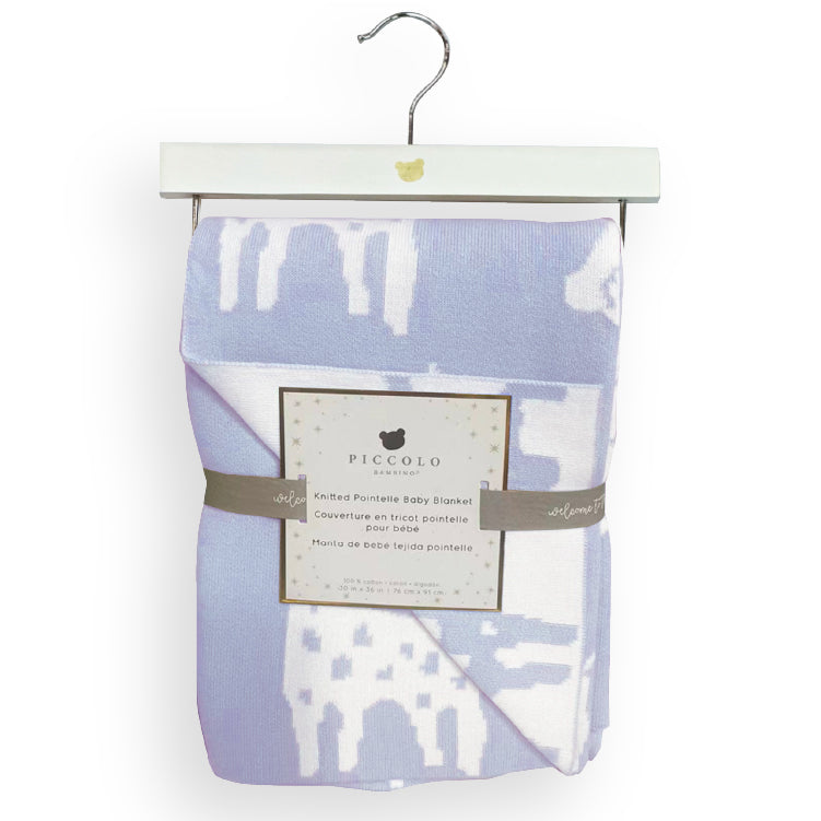 Jacquard Reversible Blanket on Wooden Hanger
