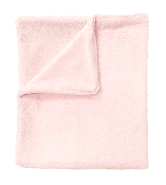 Faux Fur Stroller Blanket on Wooden Hanger