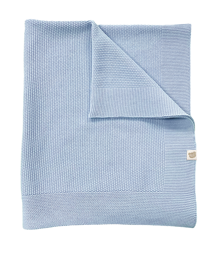 Sweater Knit Blanket on Wooden Hanger