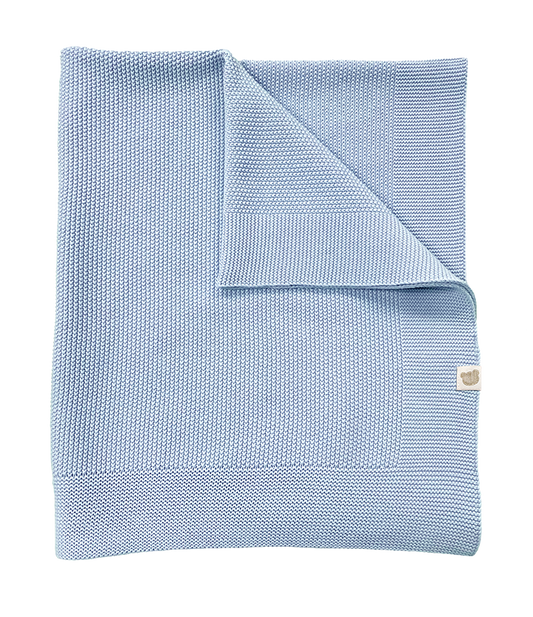 Sweater Knit Blanket on Wooden Hanger