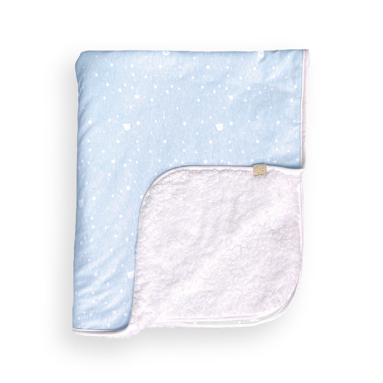 Jersey Stroller Blanket With Sherpa Reverse on Hanger