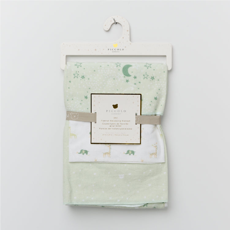 Flannel Receiving Blanket 3-piece