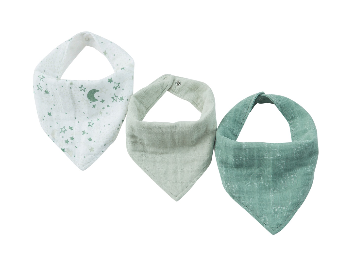 Muslin Bandana Bibs 3-piece