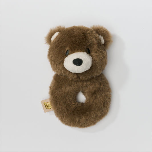 Faux Fur Ring Rattle 7"