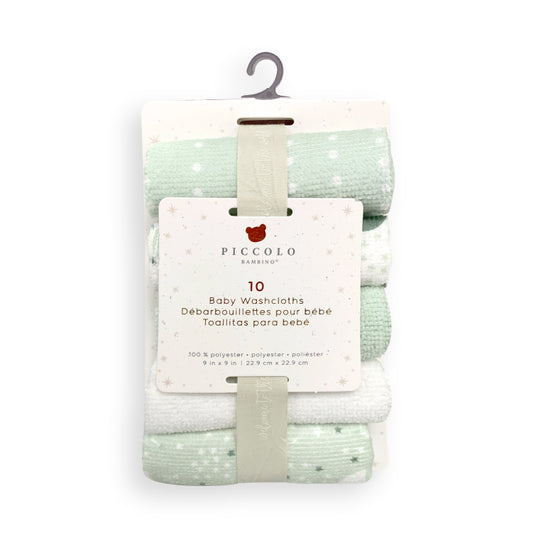10 Pack Washcloths One Size 9" X 9"
