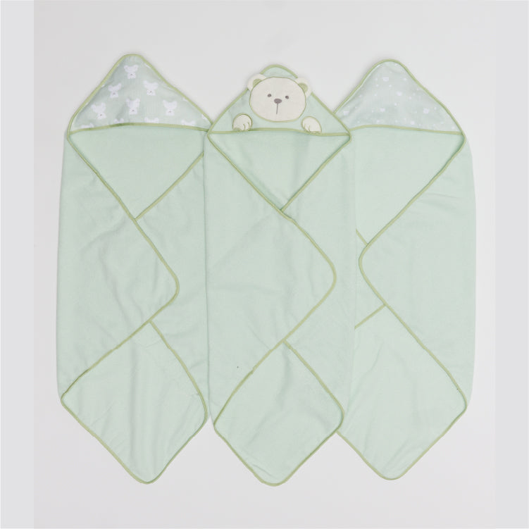 3 Pack Hooded Towels One Size | 28" X 28"