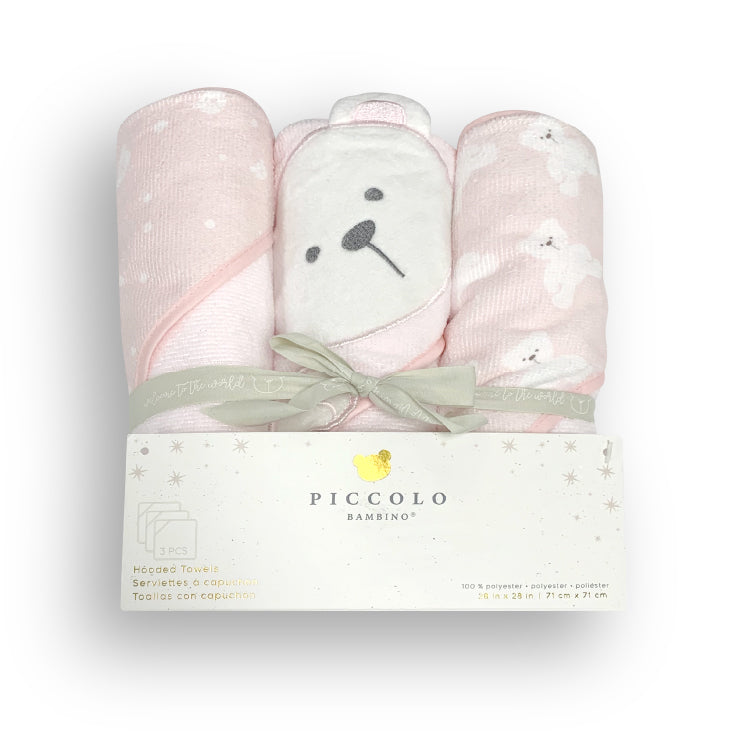 3 Pack Hooded Towels One Size | 28" X 28"
