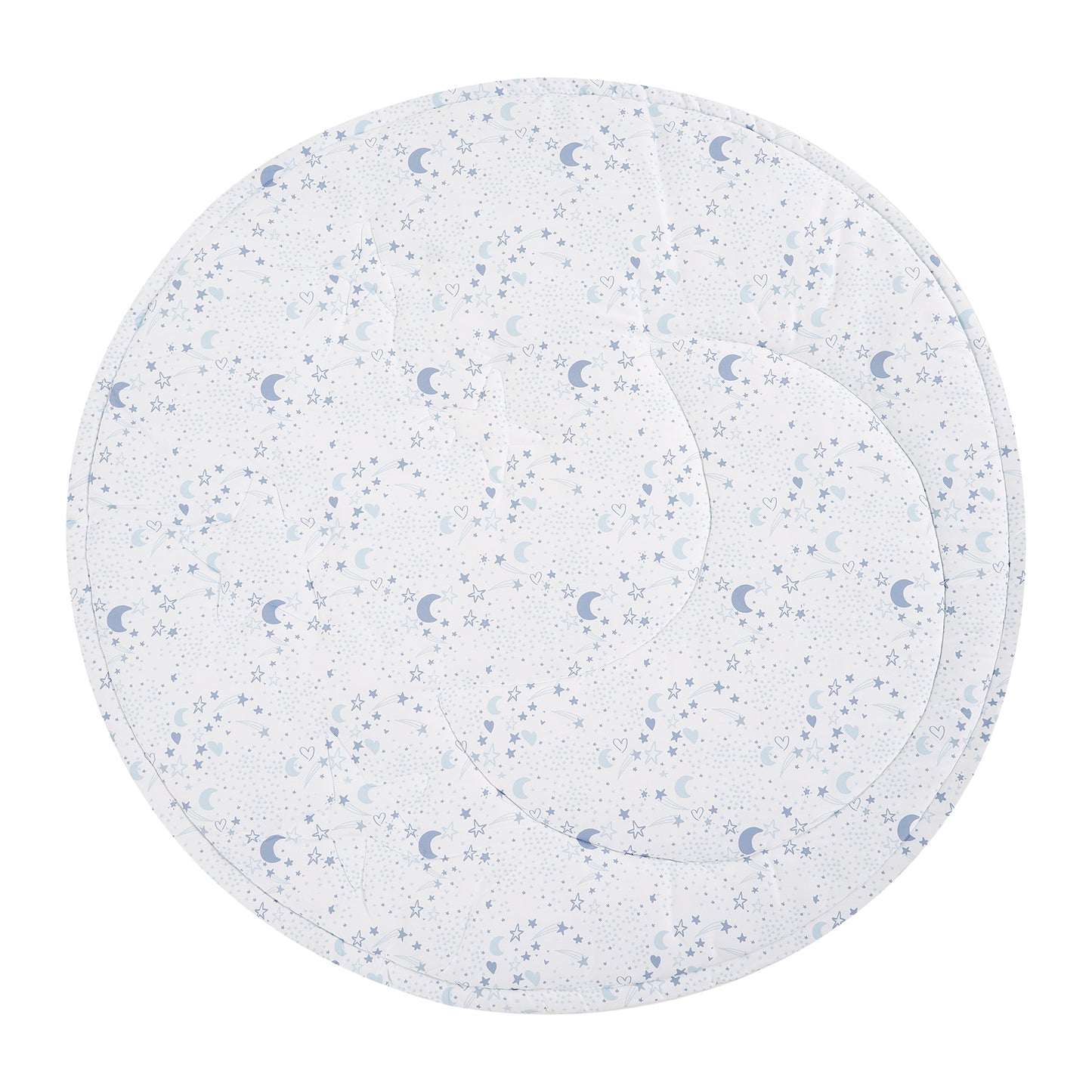 Moon Quilted Round Playmat on Wooden Hanger