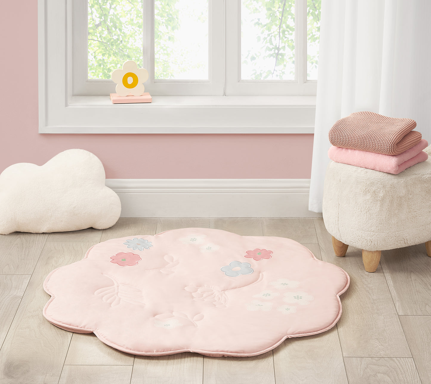 Flower Shape Playmat on Wooden Hanger