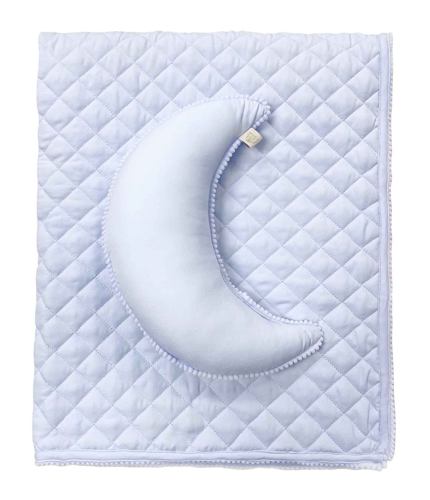 Microfiber Diamond Quilt blanket with Shape Pillow on Wooden Hanger
