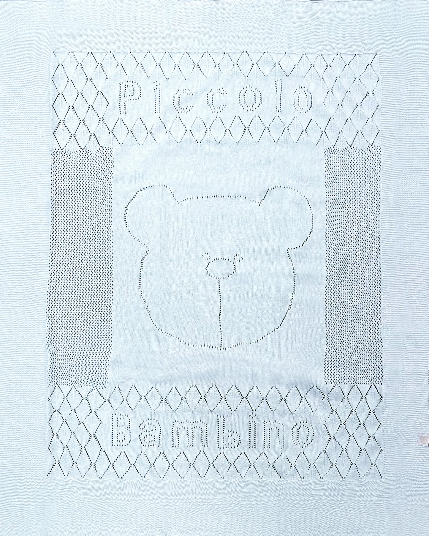 Pointelle Signature Stroller Blanket on Wooden Hanger