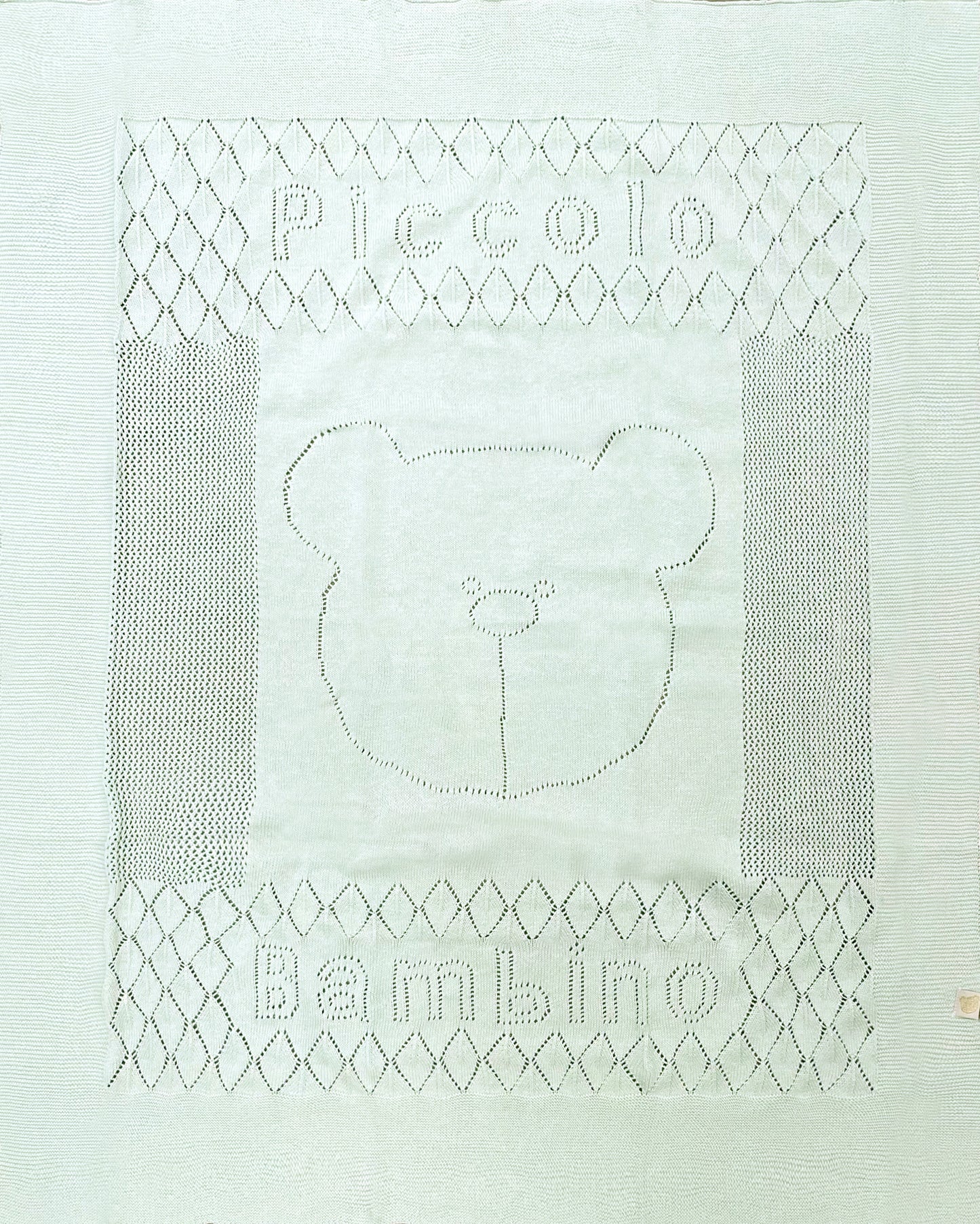Pointelle Signature Stroller Blanket on Wooden Hanger