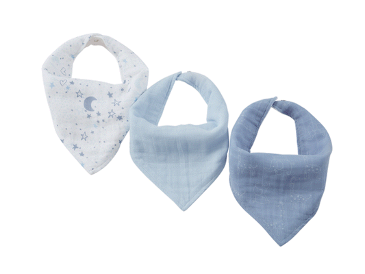 Muslin Bandana Bibs 3-piece